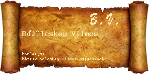 Bölcskey Vilmos névjegykártya